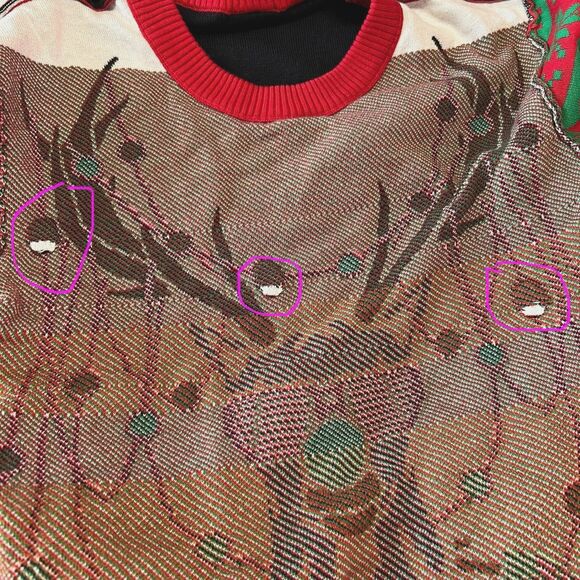 Mad Engine Rudolph Sunglass Snow Holiday Christmas Funky Sweater Size Large - Picture 10 of 14